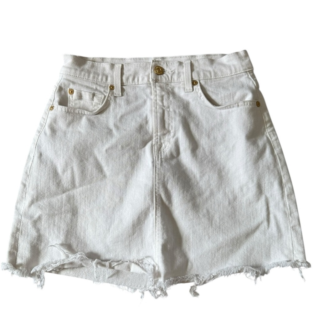 7 For All Mankind White Jean Shorts